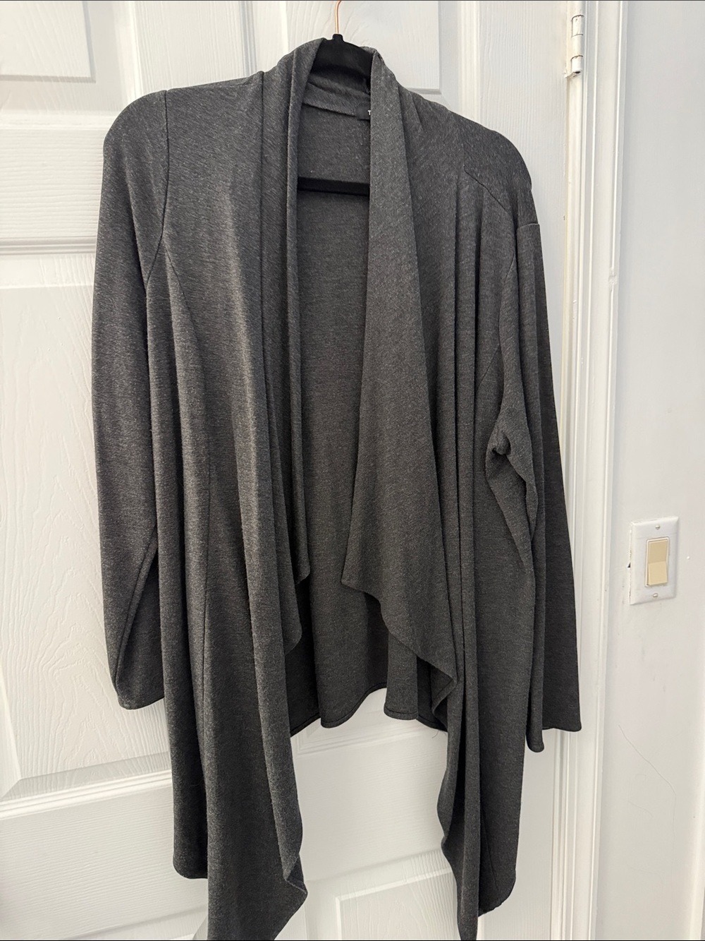 torrid Charcoal Gray Open-Front Draped Cardigan